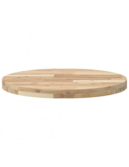 Piano Tavolo Rotondo Ø60x4 cm in Legno Massello di Acacia
