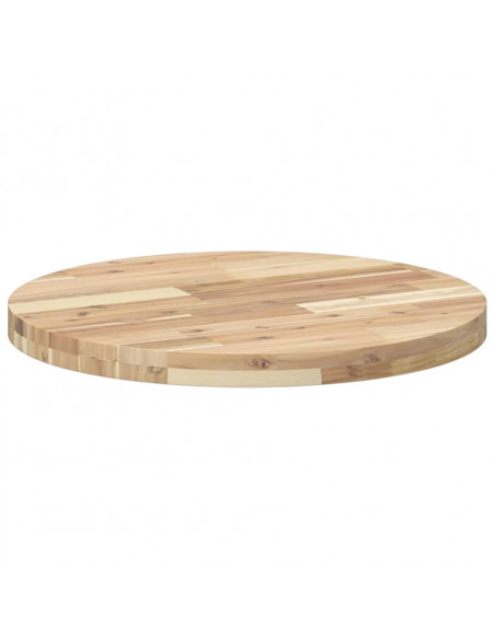 Piano Tavolo Rotondo Ø60x4 cm in Legno Massello di Acacia
