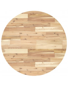 Piano Tavolo Rotondo Ø80x4 cm in Legno Massello di Acacia 2