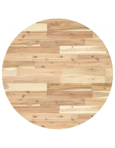Piano Tavolo Rotondo Ø80x4 cm in Legno Massello di Acacia