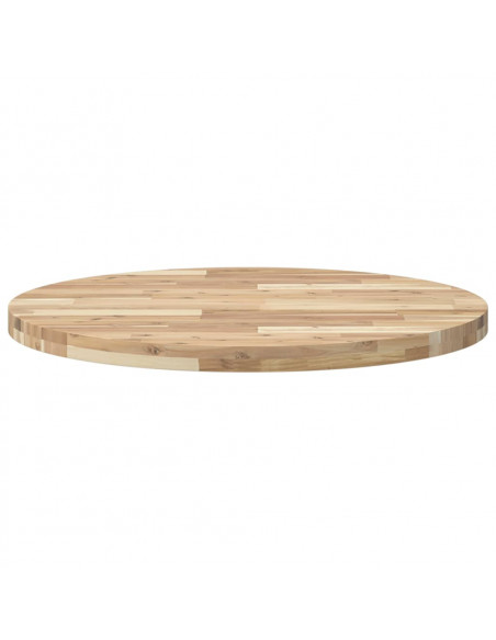 Piano Tavolo Rotondo Ø80x4 cm in Legno Massello di Acacia