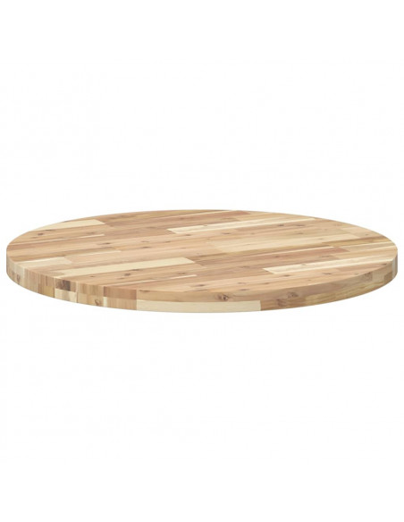 Piano Tavolo Rotondo Ø80x4 cm in Legno Massello di Acacia