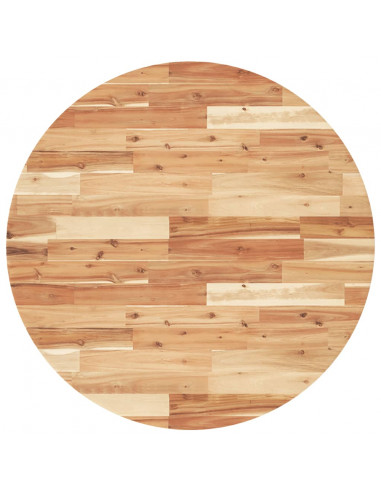 Piano Tavolo Rotondo Ø90x2 cm in Legno Massello di Acacia