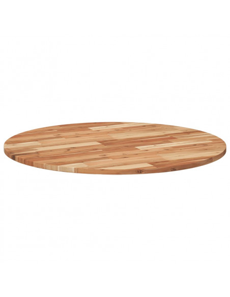 Piano Tavolo Rotondo Ø90x2 cm in Legno Massello di Acacia