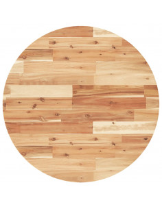 Piano Tavolo Rotondo Ø70x4 cm in Legno Massello di Acacia 2