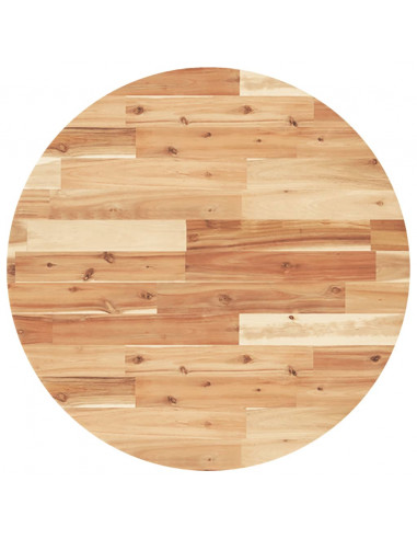 Piano Tavolo Rotondo Ø70x4 cm in Legno Massello di Acacia