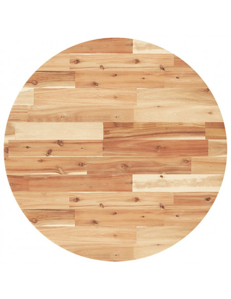 Piano Tavolo Rotondo Ø70x4 cm in Legno Massello di Acacia