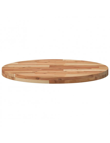 Piano Tavolo Rotondo Ø70x4 cm in Legno Massello di Acacia