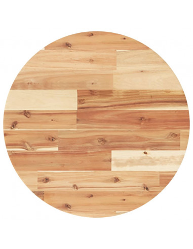 Piano Tavolo Rotondo Ø50x4 cm in Legno Massello di Acacia