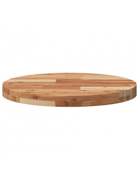 Piano Tavolo Rotondo Ø50x4 cm in Legno Massello di Acacia