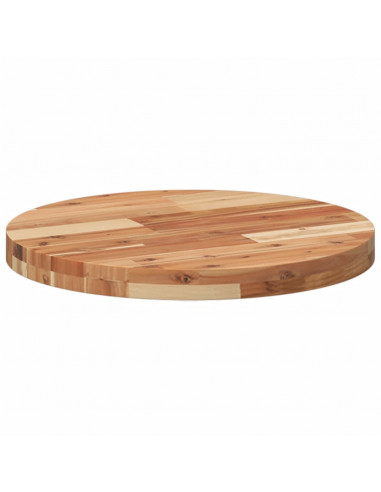 Piano Tavolo Rotondo Ø50x4 cm in Legno Massello di Acacia