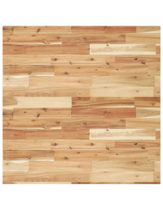 Piano Tavolo Quadrato 80x80x2 cm in Legno Massello di Acacia 2