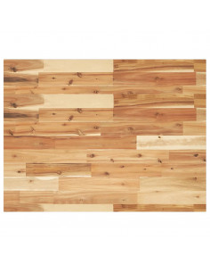 Piano Tavolo Rettangolare 80x60x2cm in Legno Massello di Acacia 2