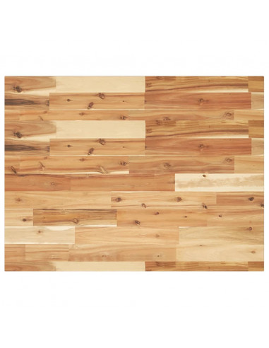 Piano Tavolo Rettangolare 80x60x2cm in Legno Massello di Acacia