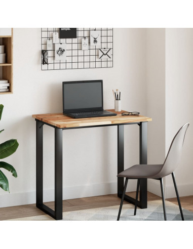 Piano Tavolo Rettangolare 80x60x2cm in Legno Massello di Acacia