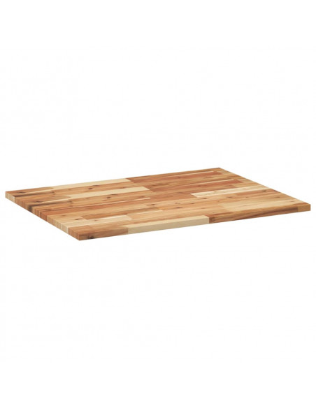 Piano Tavolo Rettangolare 80x60x2cm in Legno Massello di Acacia