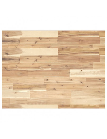 Piano Tavolo Rettangolare 100x60x2cm Legno Massello di Acacia