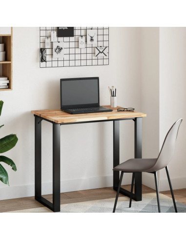 Piano Tavolo Rettangolare 100x60x2cm Legno Massello di Acacia