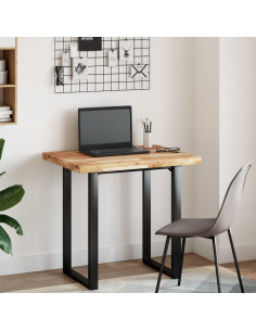 Piano Tavolo Rettangolare 80x60x4cm in Legno Massello di Acacia 2