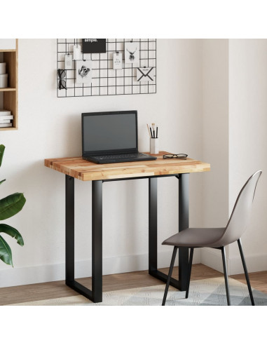 Piano Tavolo Rettangolare 80x60x4cm in Legno Massello di Acacia