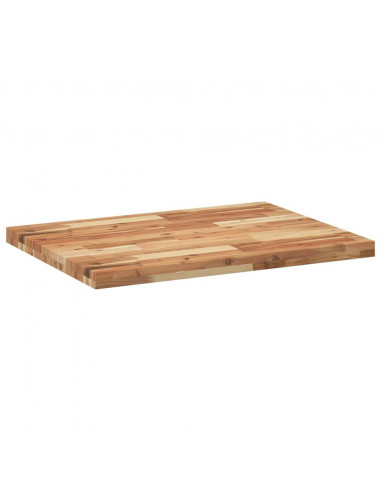 Piano Tavolo Rettangolare 80x60x4cm in Legno Massello di Acacia