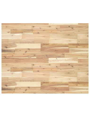 Piano Tavolo Rettangolare 100x80x4cm Legno Massello di Acacia