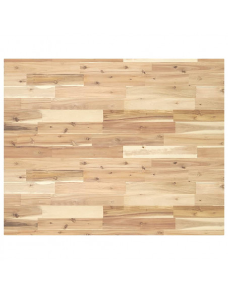 Piano Tavolo Rettangolare 100x80x4cm Legno Massello di Acacia