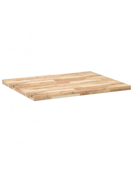 Piano Tavolo Rettangolare 100x80x4cm Legno Massello di Acacia