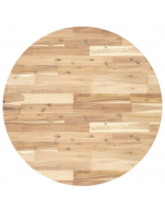 Piano Tavolo Rotondo Ø90x2 cm in Legno Massello di Acacia 2