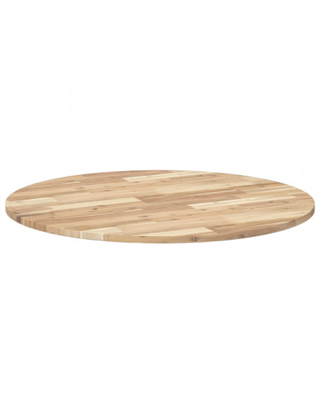 Piano Tavolo Rotondo Ø90x2 cm in Legno Massello di Acacia