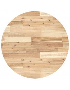 Piano Tavolo Rotondo Ø70x4 cm in Legno Massello di Acacia 2