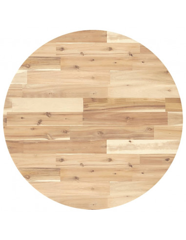 Piano Tavolo Rotondo Ø70x4 cm in Legno Massello di Acacia