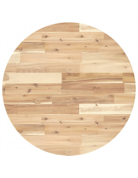 Piano Tavolo Rotondo Ø70x4 cm in Legno Massello di Acacia