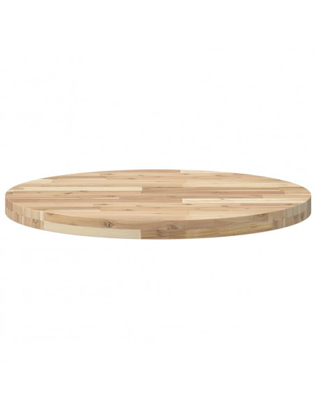 Piano Tavolo Rotondo Ø70x4 cm in Legno Massello di Acacia