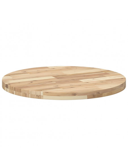 Piano Tavolo Rotondo Ø70x4 cm in Legno Massello di Acacia