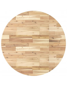 Piano Tavolo Rotondo Ø90x4 cm in Legno Massello di Acacia 2