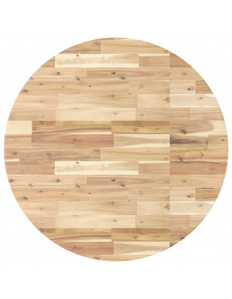 Piano Tavolo Rotondo Ø90x4 cm in Legno Massello di Acacia