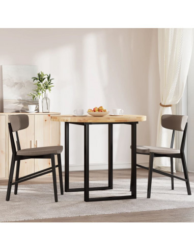 Piano Tavolo Rotondo Ø90x4 cm in Legno Massello di Acacia