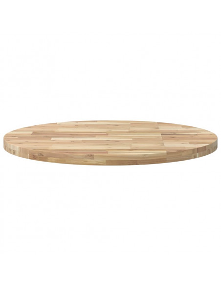 Piano Tavolo Rotondo Ø90x4 cm in Legno Massello di Acacia
