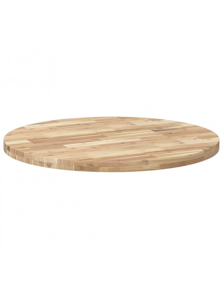 Piano Tavolo Rotondo Ø90x4 cm in Legno Massello di Acacia