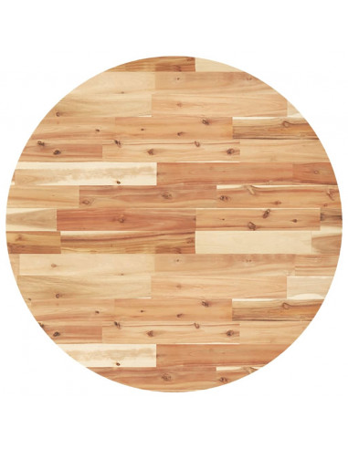 Piano Tavolo Rotondo Ø80x2 cm in Legno Massello di Acacia
