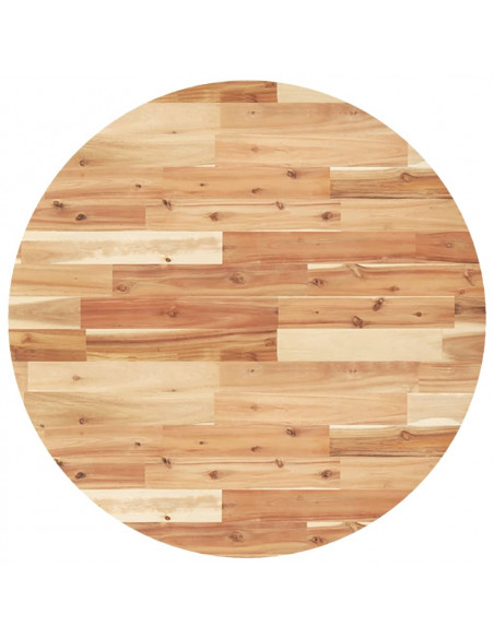 Piano Tavolo Rotondo Ø80x2 cm in Legno Massello di Acacia