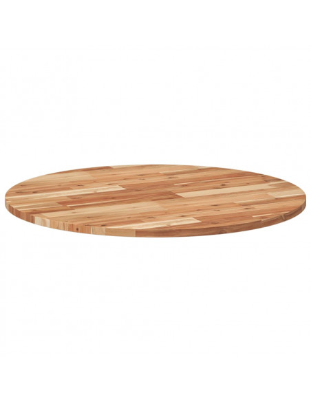 Piano Tavolo Rotondo Ø80x2 cm in Legno Massello di Acacia