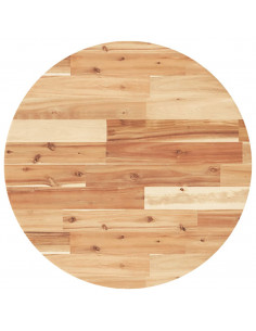 Piano Tavolo Rotondo Ø60x4 cm in Legno Massello di Acacia 2