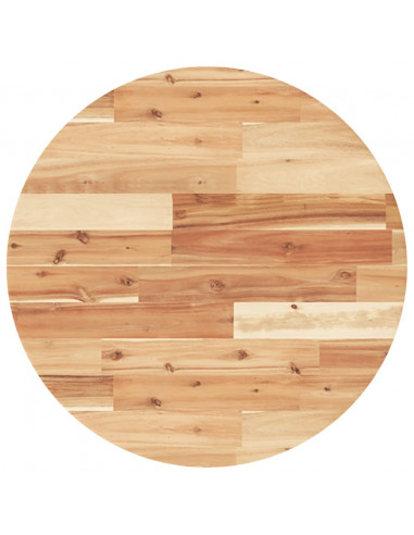 Piano Tavolo Rotondo Ø60x4 cm in Legno Massello di Acacia