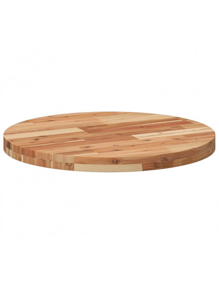Piano Tavolo Rotondo Ø60x4 cm in Legno Massello di Acacia