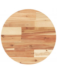 Piano Tavolo Rotondo Ø40x4 cm in Legno Massello di Acacia 2