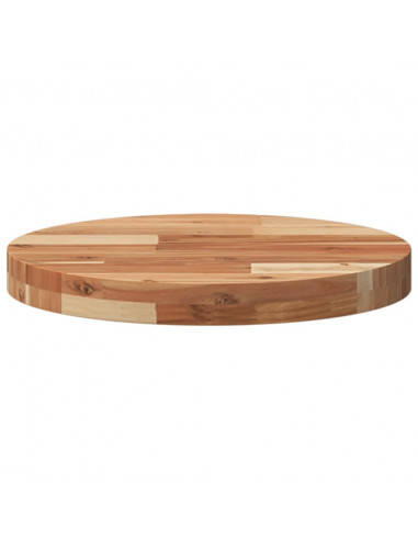 Piano Tavolo Rotondo Ø40x4 cm in Legno Massello di Acacia