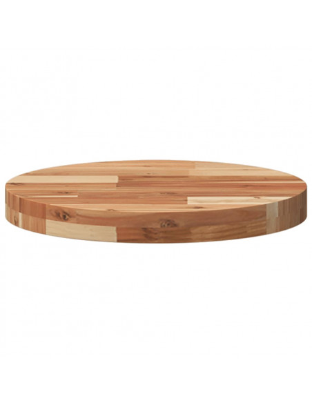 Piano Tavolo Rotondo Ø40x4 cm in Legno Massello di Acacia