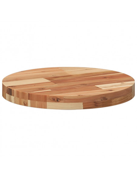 Piano Tavolo Rotondo Ø40x4 cm in Legno Massello di Acacia